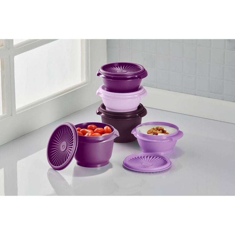 Juego de contenedores de almacenamiento de alimentos de plástico Tupperware Heritage 5pk