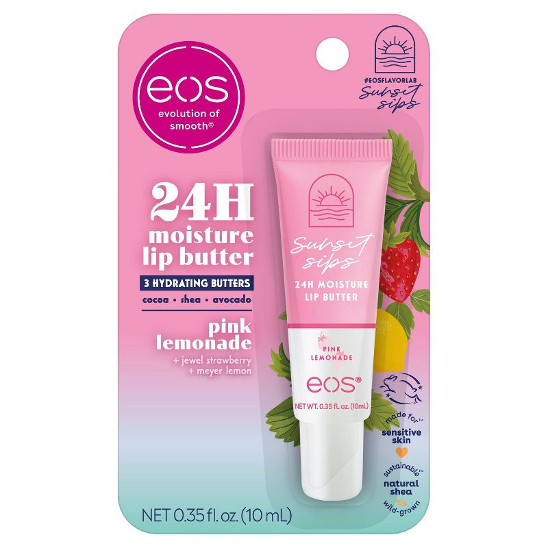 Tubo de mantequilla de labios Eos - Limonada rosa - 0,35 fl oz