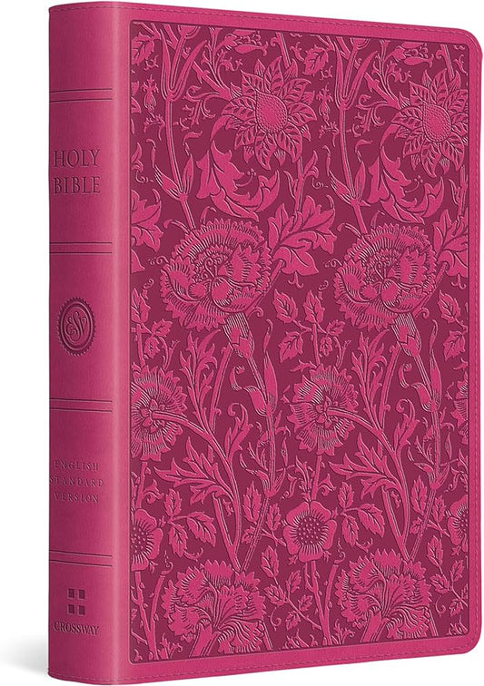Biblia compacta de impresión grande ESV (impresión tipo léxico de 8 pt) (TruTone, Berry, Diseño floral)