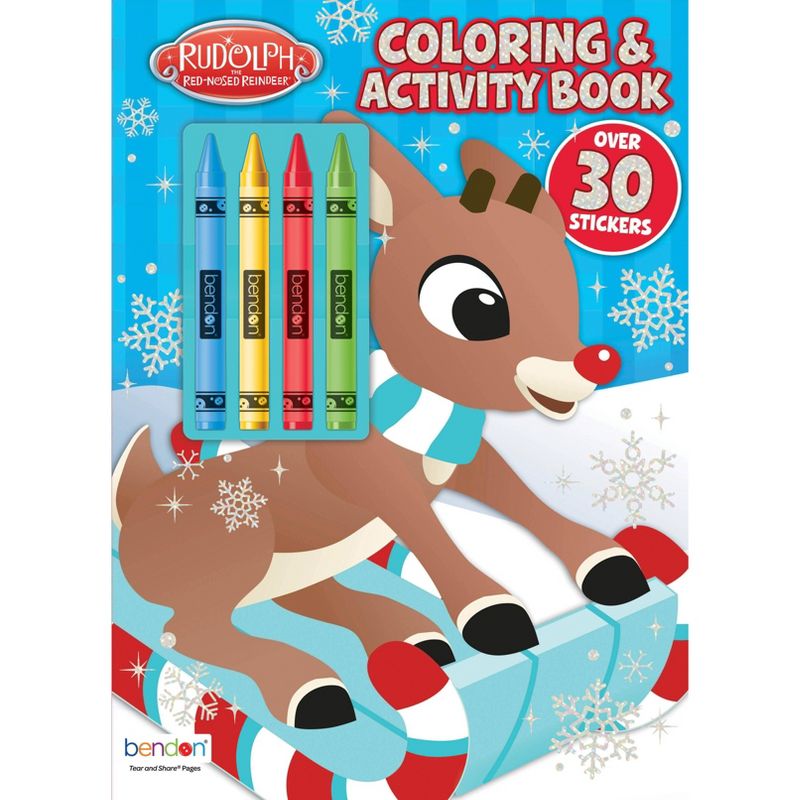 Libro para colorear de Rudolph con lápices de colores