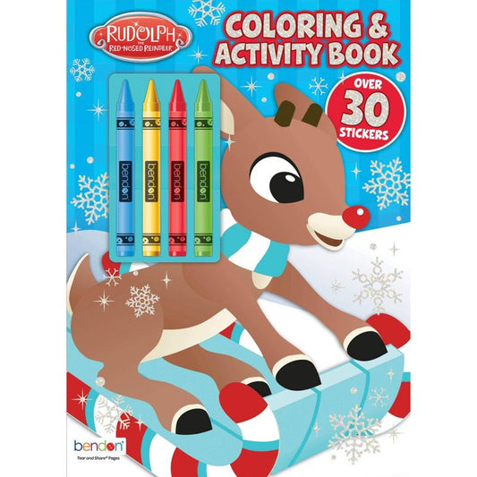 Libro para colorear de Rudolph con lápices de colores