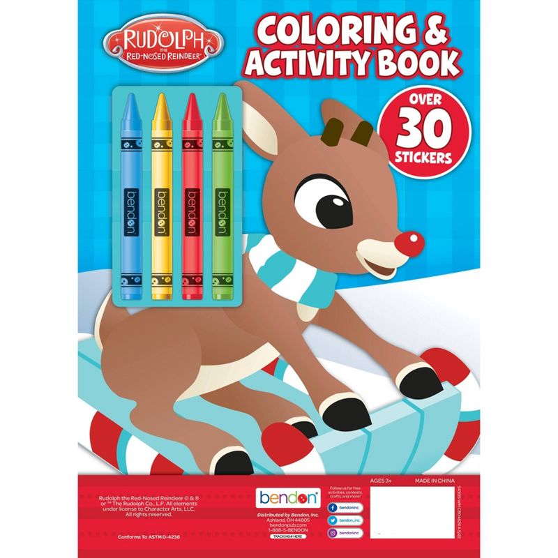 Libro para colorear de Rudolph con lápices de colores