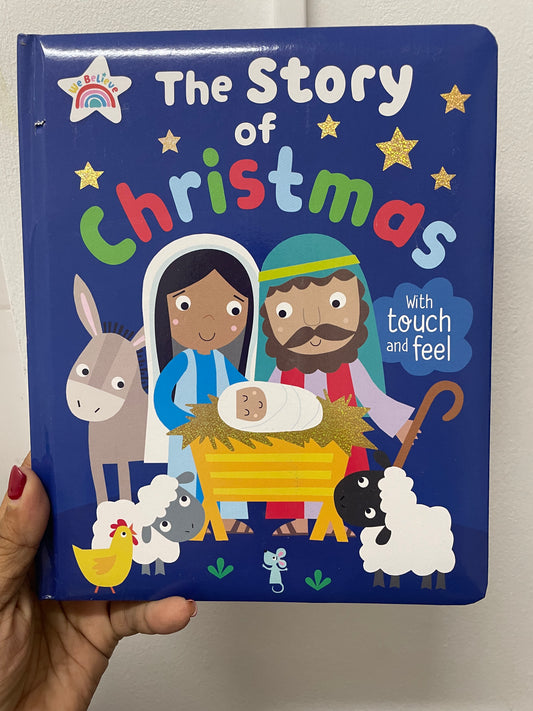 Nuevo libro de tablero acolchado The Story of Christmas with Touch and Feel