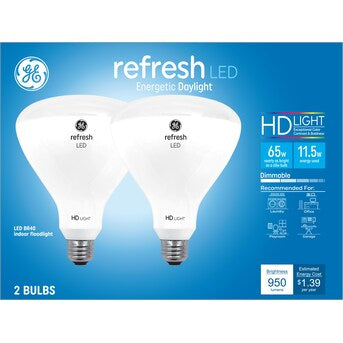 GE Lighting Refresh HD BR40 - Bombilla LED (2 unidades)