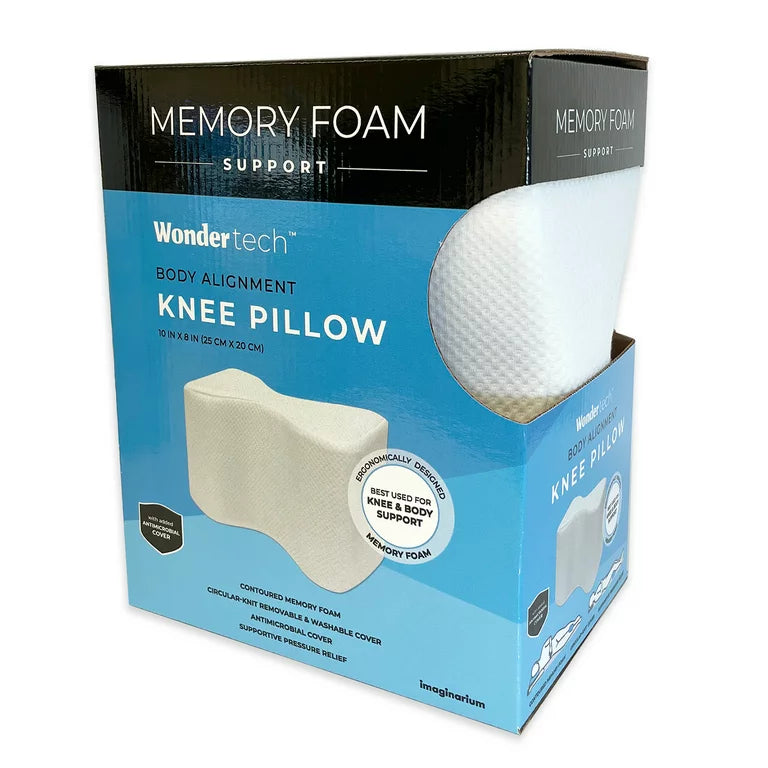 Almohada de rodilla de soporte de espuma de memoria de alineación corporal Wondertech, blanca