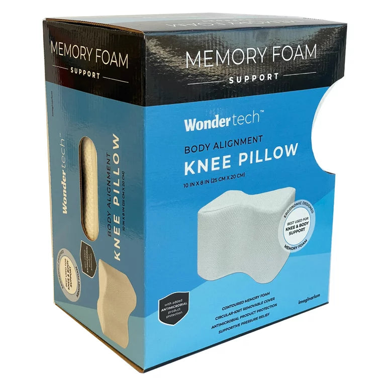 Almohada de rodilla de soporte de espuma de memoria de alineación corporal Wondertech, blanca