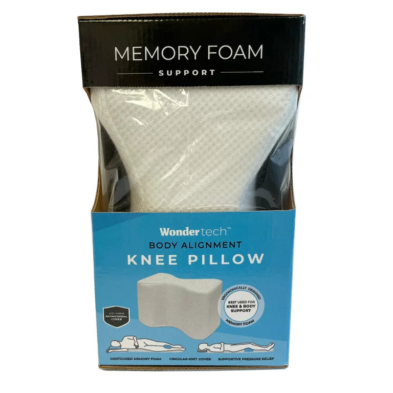 Almohada de rodilla de soporte de espuma de memoria de alineación corporal Wondertech, blanca