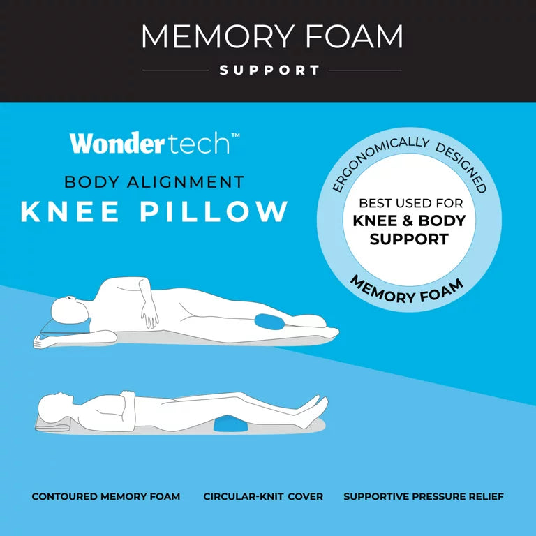 Almohada de rodilla de soporte de espuma de memoria de alineación corporal Wondertech, blanca