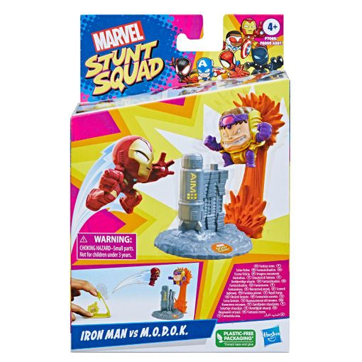 Marvel Stunt Squad Pack Iron Man vs Modock figuras de acción