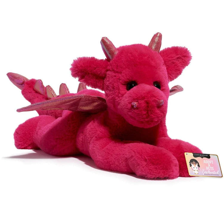 Adopta una mascota de peluche de dragón de 15" - Magenta