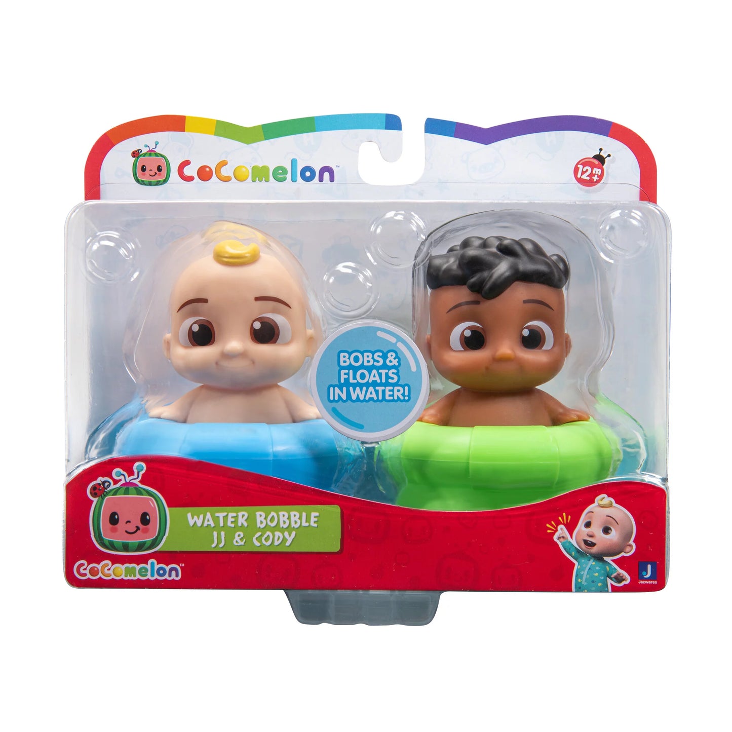 Juguetes de baño y piscina CoComelon, juego de 2 piezas - JJ & Cody Floating Bobble Figures - Juguetes de agua para niños pequeños y niños - Mayores de 18 meses