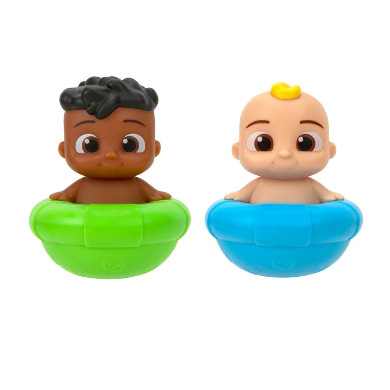 Juguetes de baño y piscina CoComelon, juego de 2 piezas - JJ & Cody Floating Bobble Figures - Juguetes de agua para niños pequeños y niños - Mayores de 18 meses