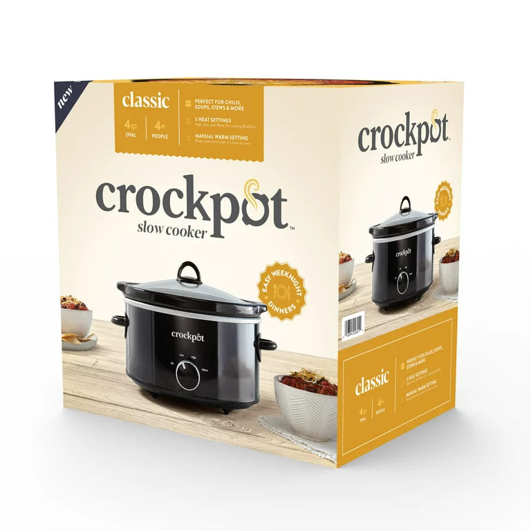 Olla de cocción lenta ovalada CrockPot de 4 cuartos de galón