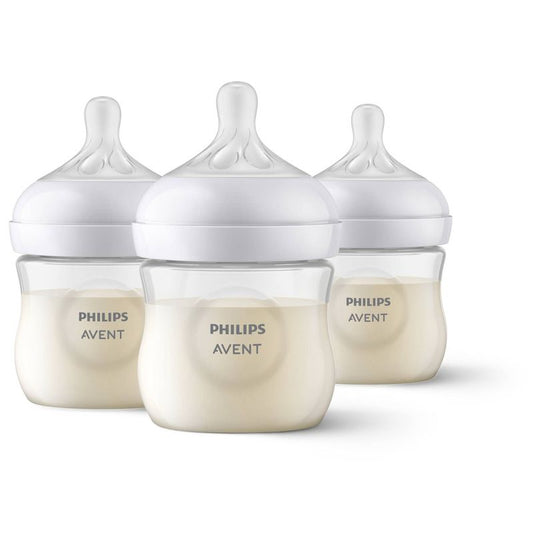 Biberón natural Philips Avent 3pk con pezón de respuesta natural - Transparente - 4 oz