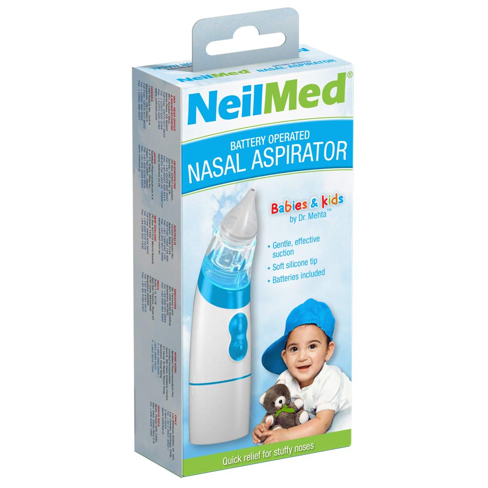 NeilMed Aspirador - Aspirador nasal a pilas para bebés y niños