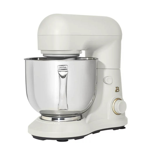 Hermoso mezclador de soporte de 5.3 Qt, ligero y potente con cabeza inclinable, glaseado blanco de Drew Barrymore
