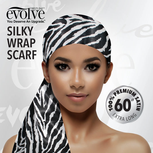 Evolve Silky Wrap Scarf, estampado de cebra, 1 pieza