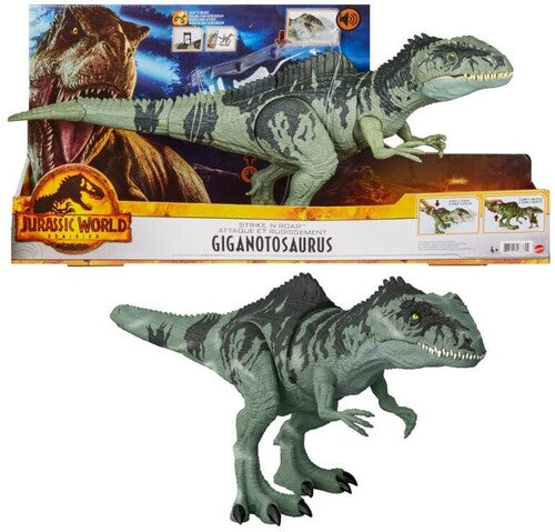 Jurassic World Dominion Strike N Roar Giganotosaurus Dinosaurio Figura de acción de juguete con movimiento y sonidos llamativos