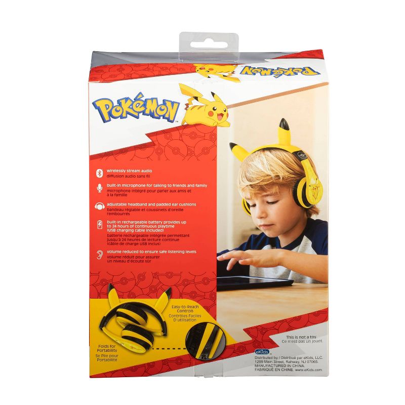 Auriculares inalámbricos Bluetooth Pokemon eKids - Amarillo