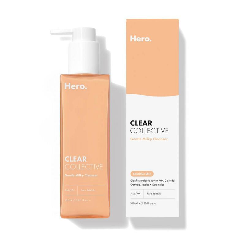 Hero Cosmetics Limpiador facial suave que clarifica los poros lechosos para pieles sensibles y propensas al acné - 5,40 fl oz