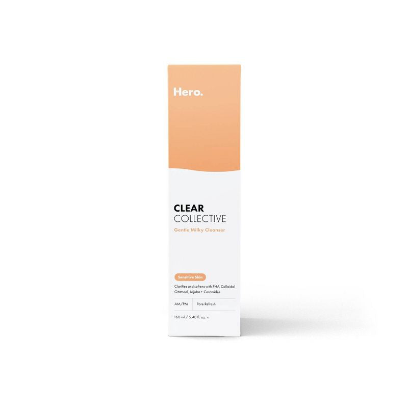 Hero Cosmetics Limpiador facial suave que clarifica los poros lechosos para pieles sensibles y propensas al acné - 5,40 fl oz