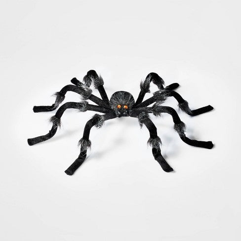 Objeto decorativo de Halloween negro con araña de felpa de 20" - ¡Hyde & EEK! Boutique™