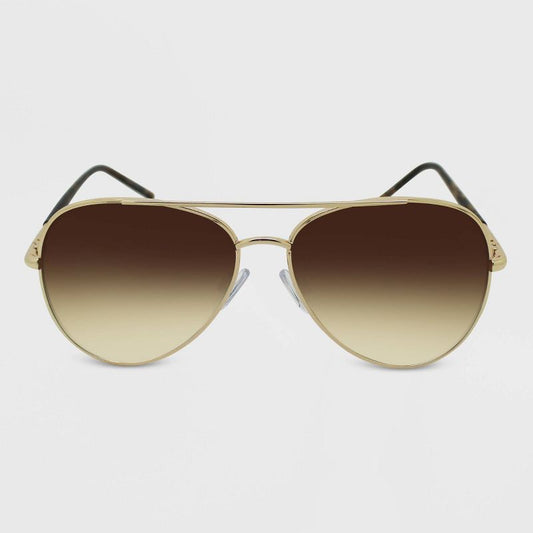 Gafas de sol de aviador de metal para mujer - Wild Fable™ Gold