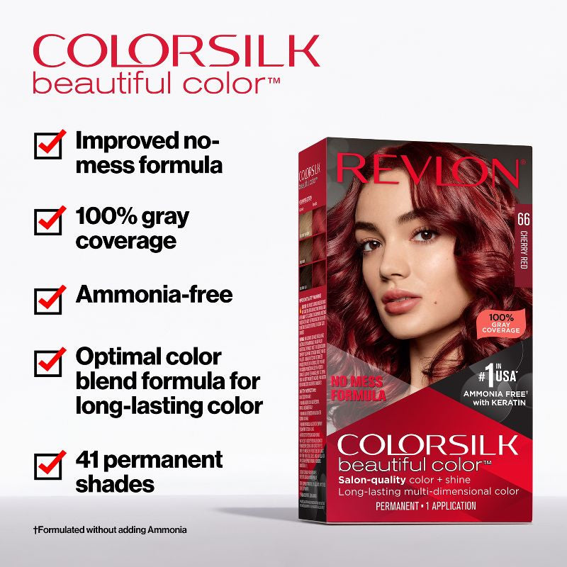 Revlon Colorsilk Hermoso color Color de cabello permanente de alta definición de larga duración con cobertura 100% gris - 4,4 fl oz