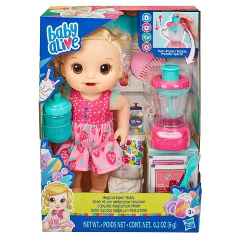 Baby Alive Magical Mixer Baby Doll - Batido de fresa