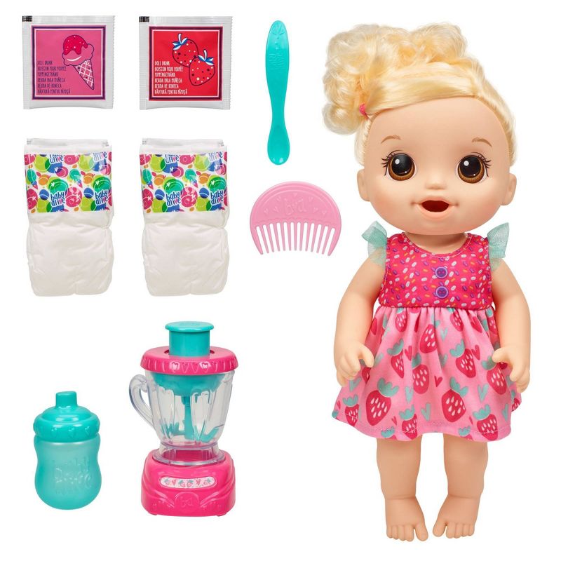 Baby Alive Magical Mixer Baby Doll - Batido de fresa