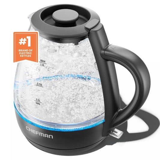 Hervidor de cocción rápida Chefman de 1 L con apagado automático - Negro