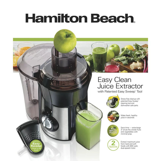 Extractor de jugo fácil de limpiar Hamilton Beach, 800 vatios, modelo 67735