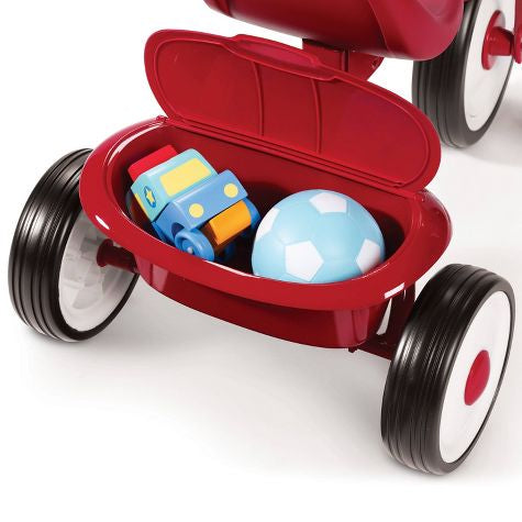 Radio Flyer Fold 2 Go Trike con cubo