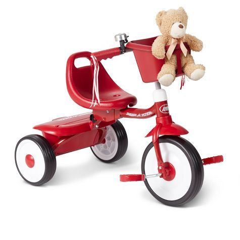 Radio Flyer Fold 2 Go Trike con cubo