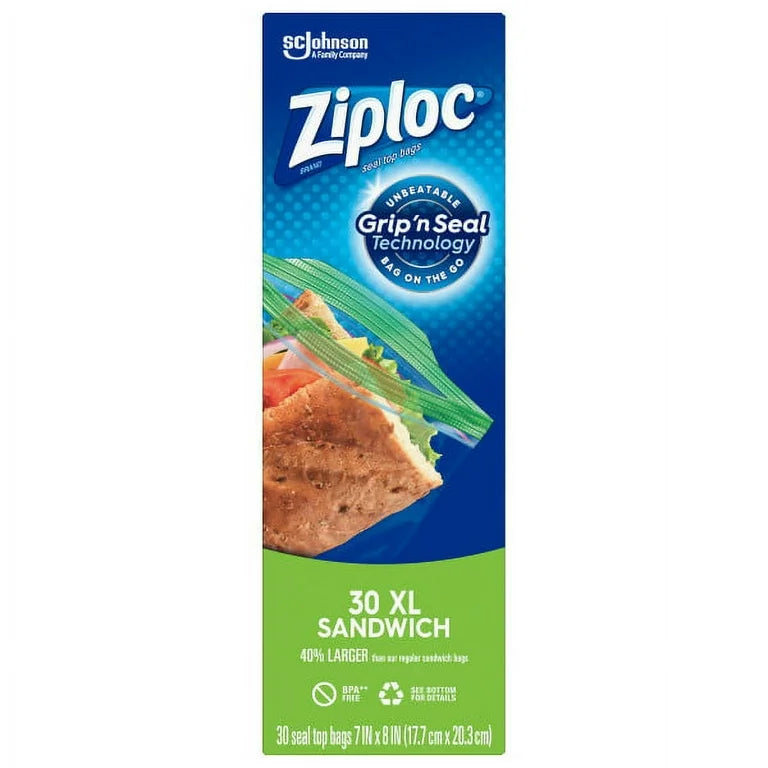 Bolsas De Sándwich Ziploc XL 30 pcs