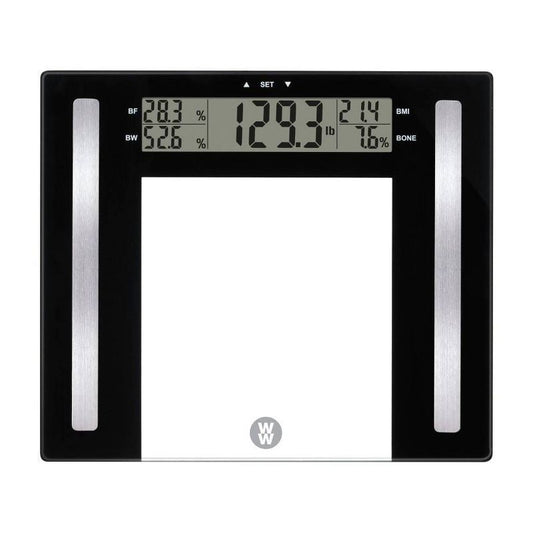 Escala de análisis corporal clara con acentos negros - Weight Watchers- conair