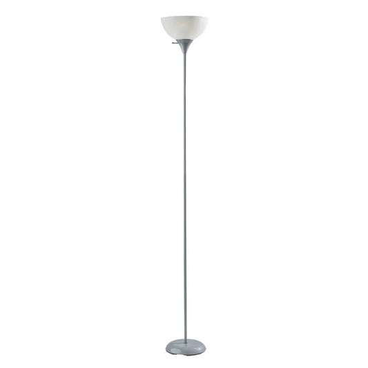 Lámpara de pie Mainstays de 71", plata, plástico, estilo moderno para dormitorio para adultos jóvenes u oficina en casa para adultos.