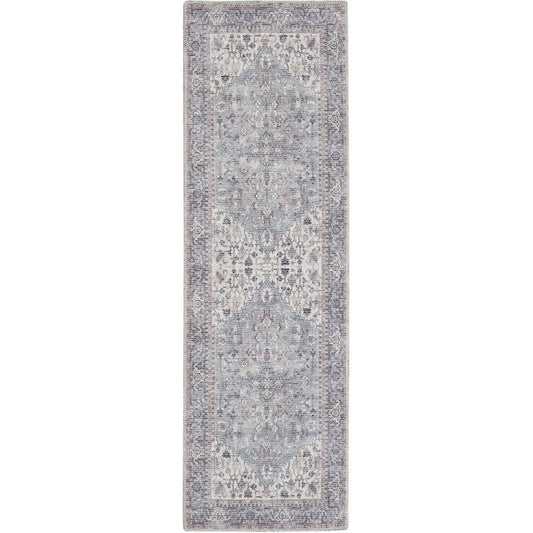 Nicole Curtis Washable Vintage Bordered Botanical Indoor Rug 2x6 pies -Alfombra para interior lavable