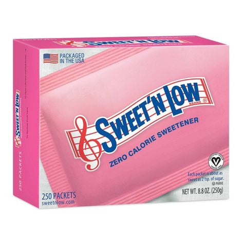 Paquetes de edulcorantes Sweet'N Low Zero Calorie - 250/8.75oz