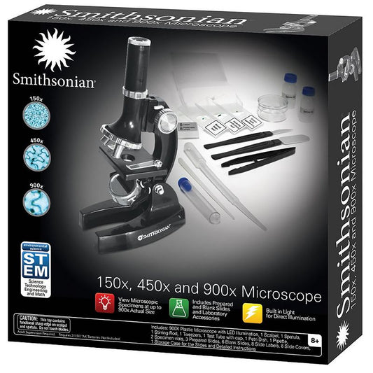 Kit de microscopio Smithsonian 150X, 450X, 900X