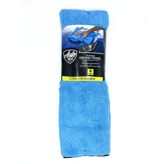 Toalla de secado de coche de microfibra grande Auto Drive 6 SQFT, súper absorbente, azul