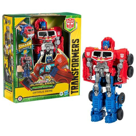 Transformers Bumblebee Cyberverse Adventures Dinobots Unite Smash Changer Optimus Prime Figura de acción 9"