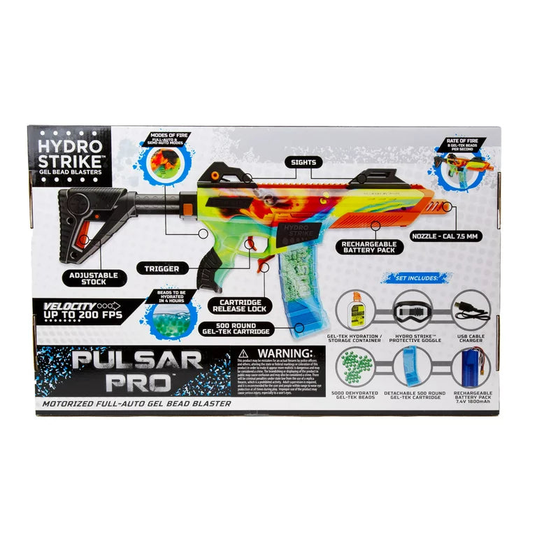 Juguete al aire libre Hydro Strike Pulsar Pro Battery Gel Bead Blaster con 5000 cuentas de agua compatibles con el universal