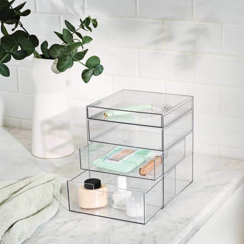 Organizador de encimera apilable de 4 cajones transparente - Brightroom™