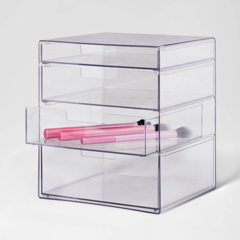 Organizador de encimera apilable de 4 cajones transparente - Brightroom™