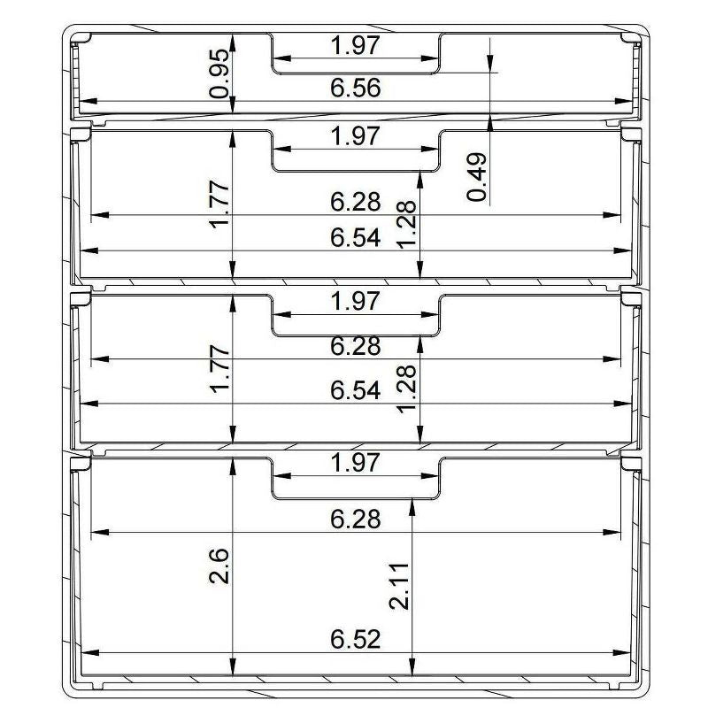 Organizador de encimera apilable de 4 cajones transparente - Brightroom™