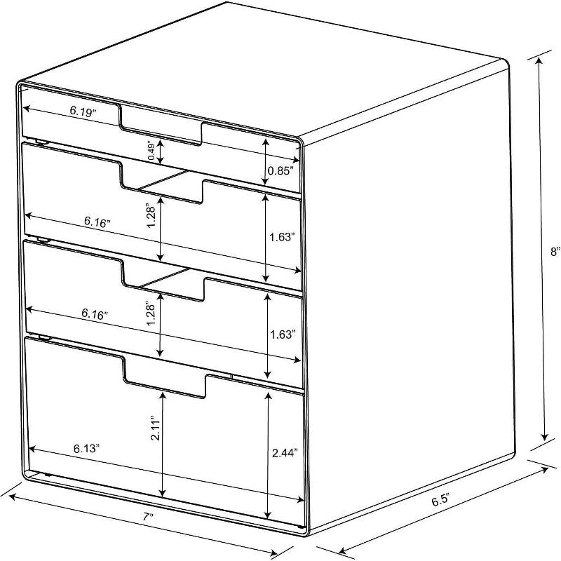 Organizador de encimera apilable de 4 cajones transparente - Brightroom™