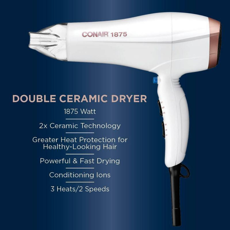 Secador de pelo doble de cerámica Conair - 1875W