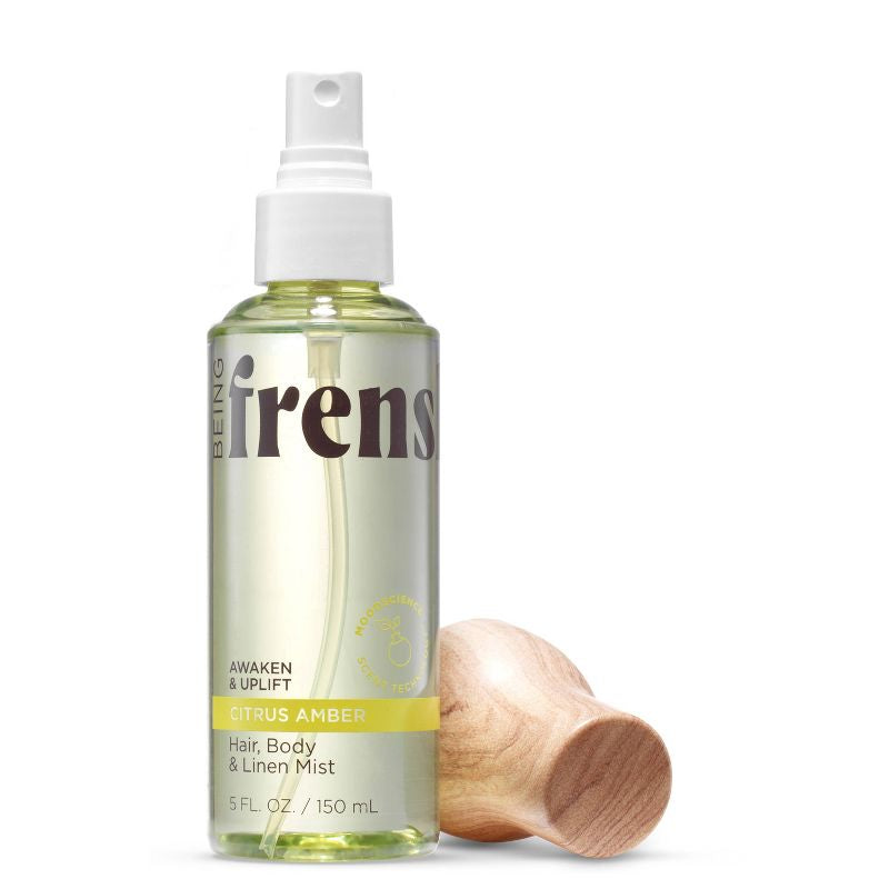 Being Frenshe Spray corporal para el cabello, el cuerpo y la niebla de lino con aceites esenciales - Ámbar cítrico - 5 fl oz