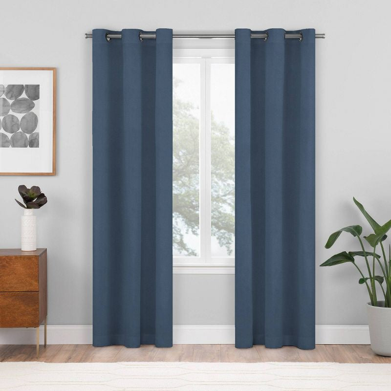 2pk Blackout Shadow Window Curtain Panels - Eclipse